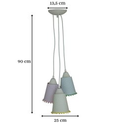 Lustre Pendente Pompom Candy Colors Infantil Arabescos - 3