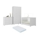 Ver imagem 1 de Quarto de Bebê Completo Berço Americano 3 em 1 Colchão Allegra Multimóveis Mp4606 Branco