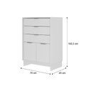 Ver imagem 2 de Cômoda 3 Gavetas 2 Portas 1112 Carraro - Branco