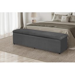 Calçadeira Baú 138 cm Suede Cinza - 2