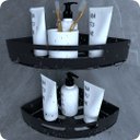Ver imagem 1 de Kit 2 Suportes Porta Shampoo para Banheiro de Canto Inox Preto
