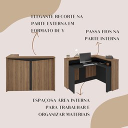 Balcão para Escritório Atendimento Recepção em L - 9