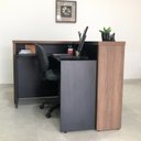 Ver imagem 3 de Balcão para Escritório Atendimento Recepção em L Preto/Nogal com Artany