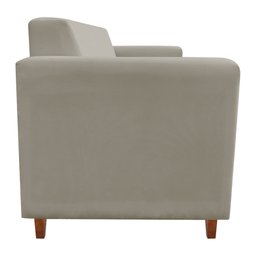 Sofá 03 Lugares Arezzo Suede Marrom Rato Pés Chanfrado Castanho - D'Rossi - 5