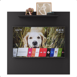 Painel para Tv Smart 32 Polegadas com Nicho Prateleira Sala Quarto Star - Preto - 1