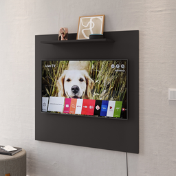 Painel para Tv Smart 32 Polegadas com Nicho Prateleira Sala Quarto Star - Preto - 3