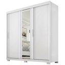 Ver imagem 1 de Guarda Roupa Casal 3 Portas de Correr com Espelho Confo 190 cm Branco Absoluto Zanz