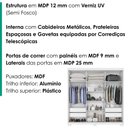 Ver imagem 4 de Guarda Roupa Casal 3 Portas de Correr com Espelho Confo 190 cm Branco Absoluto Zanz
