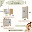 Ver mais imagens de Quarto de Bebê Completo com Berço Americano 3 em 1 Flor Multimóveis MP4917 Madeirado/Off White