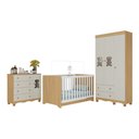 Ver imagem 2 de Quarto de Bebê Completo com Berço Americano 3 em 1 Flor Multimóveis MP4917 Madeirado/Off White