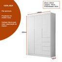 Ver imagem 3 de Guarda Roupa Infantil Yumi 140cm 100% Mdf Branco Semi Brilho - Sallar Home