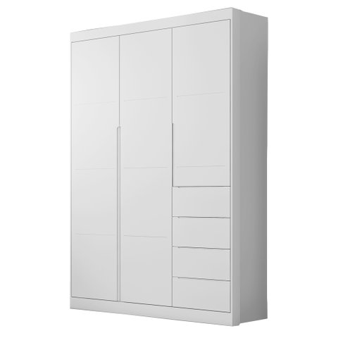 Guarda Roupa Infantil Yumi 140cm 100% Mdf Branco Semi Brilho - Sallar Home