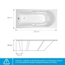 Ver imagem 3 de Banheira de Imersão Capri em Gel Coat Luxo 135cm 60 Litros