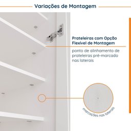 Guarda Roupa Modulado 1 Porta Americana Direita com 6 Prateleiras Hera CabeCasa MadeiraMadeira - 4
