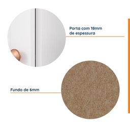 Guarda Roupa Modulado 1 Porta Americana Esquerda com 6 Prateleiras Hera CabeCasa MadeiraMadeira - 6