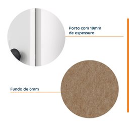 Guarda Roupa Modulado 1 Porta Americana Esquerda com 6 Prateleiras Hera CabeCasa MadeiraMadeira - 6