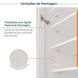 Guarda Roupa Modulado 1 Porta Americana Esquerda com 6 Prateleiras Hera CabeCasa MadeiraMadeira - 4