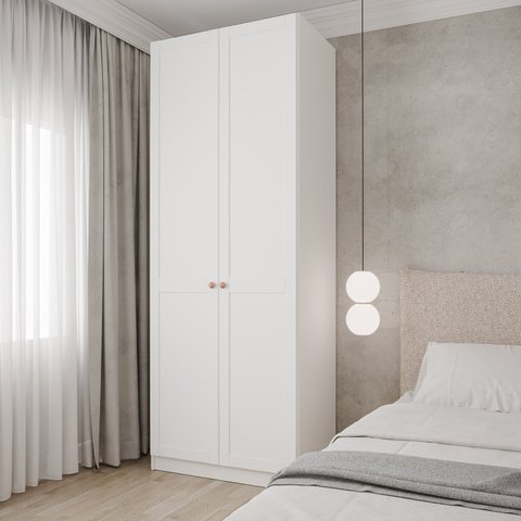 Guarda-roupa Modulado 2 Portas Americanas com Cabideiro e 2 Gavetas Hera CabeCasa MadeiraOriginals