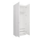 Ver mais imagens de Guarda-Roupa Planejado 2 Portas Americanas com Cabideiro e 2 Gavetas Hera CabeCasa MadeiraOriginals Branco/Algodão