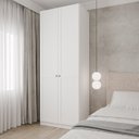 Ver imagem 1 de Guarda-Roupa Planejado 2 Portas Americanas com Cabideiro e 2 Gavetas Hera CabeCasa MadeiraOriginals Branco/Algodão