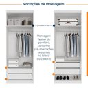 Ver imagem 3 de Guarda-roupa Modulado 2 Portas Americanas com Cabideiro e 2 Gavetas Hera CabeCasa MadeiraOriginals