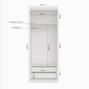 Ver imagem 3 de Guarda-Roupa Planejado 2 Portas Americanas com Cabideiro e 2 Gavetas Hera CabeCasa MadeiraOriginals Branco/Algodão