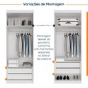 Ver imagem 4 de Guarda-Roupa Planejado 2 Portas Americanas com Cabideiro e 2 Gavetas Hera CabeCasa MadeiraOriginals Branco/Algodão