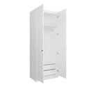Ver mais imagens de Guarda-Roupa Planejado 2 Portas Americanas com Cabideiro e 2 Gavetas Hera CabeCasa MadeiraOriginals Branco/Algodão
