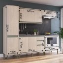 Ver imagem 2 de Cozinha Modulada Moderna 100% MDF Carvalho Berlim