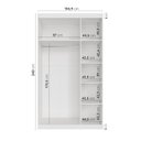 Ver imagem 3 de Guarda Roupa Modulado 3 Portas Americanas Hera CabeCasa MadeiraOriginals Madeiramadeira Branco/Algodão