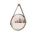 Ver imagem 2 de Espelho Redondo Decorativo 40cm Suspenso com Alça de Couro