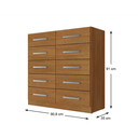 Ver imagem 3 de Cômoda Torres 10 Gavetas Cinamomo - Moveís Rodial