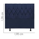 Ver imagem 3 de Cabeceira Estofada Istambul Capitonê 195cm King Size Box Quarto Suede Azul Marinho - Ahazzo Móveis