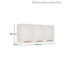Ver imagem 3 de Armário Aéreo de Cozinha 3 Portas Bella Branco