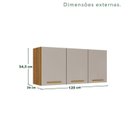 Ver imagem 3 de Armário Aéreo de Cozinha 3 Portas Bella Branco/Cinamomo/Off White