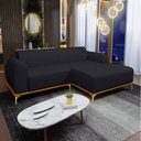 Ver imagem 2 de Sofá 2,45M 4 Lugares com Chaise Direito Pés Gold Molino C-465 Linho Chumbo