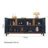 Conjunto Aparador e Buffet 170cm Lizz 04 Portas e 02 Gavetas Azul Cobalto Cedro Casa D - 3