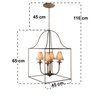 Lustre Rustico Branco Com Cúpula algodão Para Quarto E Sala Libertas Rosas Artesanato Quadrado Doura - 2