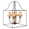 Lustre Rustico Branco Com Cúpula algodão Para Quarto E Sala Libertas Rosas Artesanato Quadrado Doura - 1