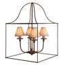 Lustre Rustico Branco Com Cúpula algodão Para Quarto E Sala Libertas Rosas Artesanato Quadrado Doura - 3
