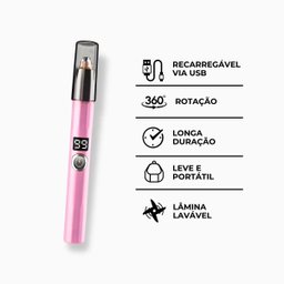 Caneta Depiladora Aparadora Facial Elétrico Portátil - Rosa - 6