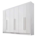 Ver imagem 7 de Guarda Roupa Casal Ripado 6 Portas 6 Gavetas e 1 Gaveta com Chave Dobradiça Slow Zeus Plus Branco