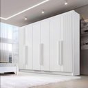 Ver imagem 6 de Guarda Roupa Casal Ripado 6 Portas 6 Gavetas e 1 Gaveta com Chave Dobradiça Slow Zeus Plus Branco