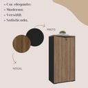 Ver imagem 7 de Armário Alto para Escritório com Chave 2 Portas Preto/Nogal Artany