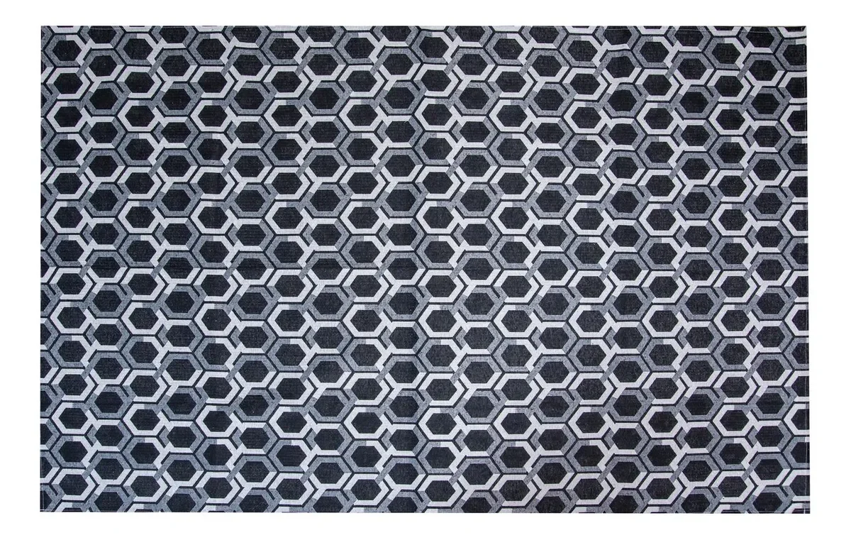 Tapete Tear Geométrico Preto Mosaico para Sala ou Quarto 2 Metros - 3