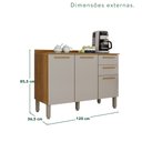 Ver imagem 3 de Balcão para Cozinha 3 Portas 2 Gavetas Bella Branco/Cinamomo/Off White