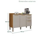 Ver imagem 3 de Balcão para Cozinha 3 Portas 2 Gavetas Bella Branco/Cinamomo/Off White