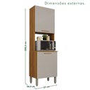 Ver imagem 3 de Paneleiro Torre Quente 2 Portas Bella Branco/Cinamomo/Off White