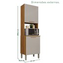 Ver imagem 3 de Paneleiro Torre Quente 2 Portas Bella Branco/Cinamomo/Off White