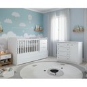 Ver imagem 6 de Berço Multifuncional Cleo e Cômoda Infantil Americano Branco Fosco com Colchão Ortobom - Henn